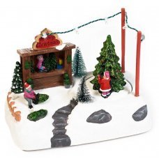 Χριστουγεννιάτικο Διακοσμητικό Πάρκο με Φιγούρες και 6 LED (19cm)